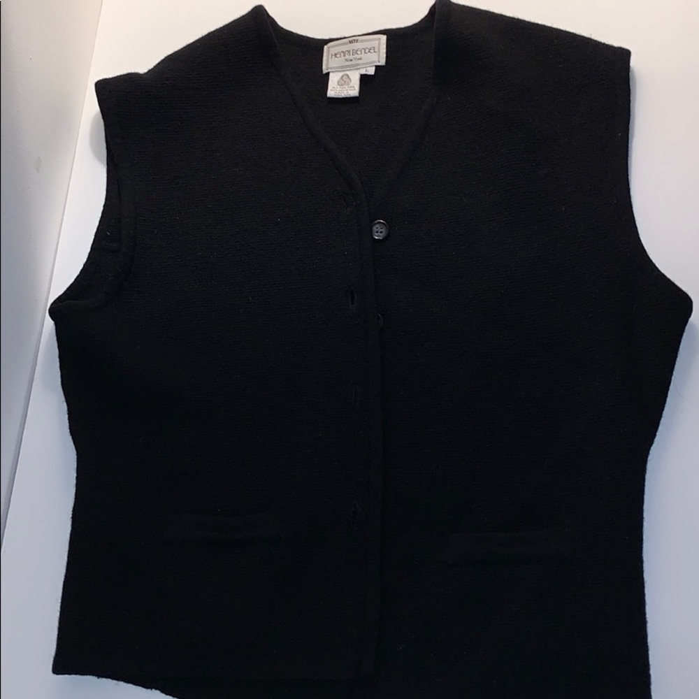 Henri Bendel Women’s L Black Wool Vest